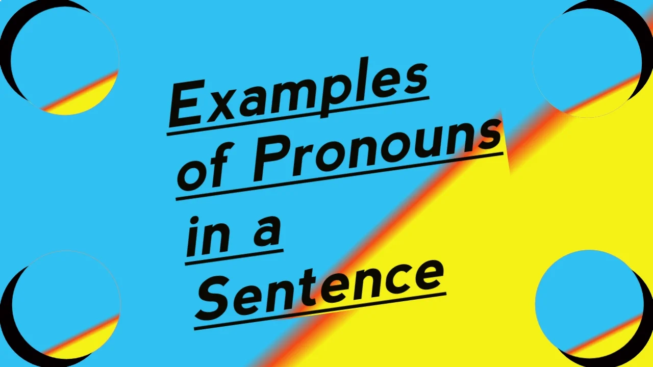 Examples of pronouns in a sentence